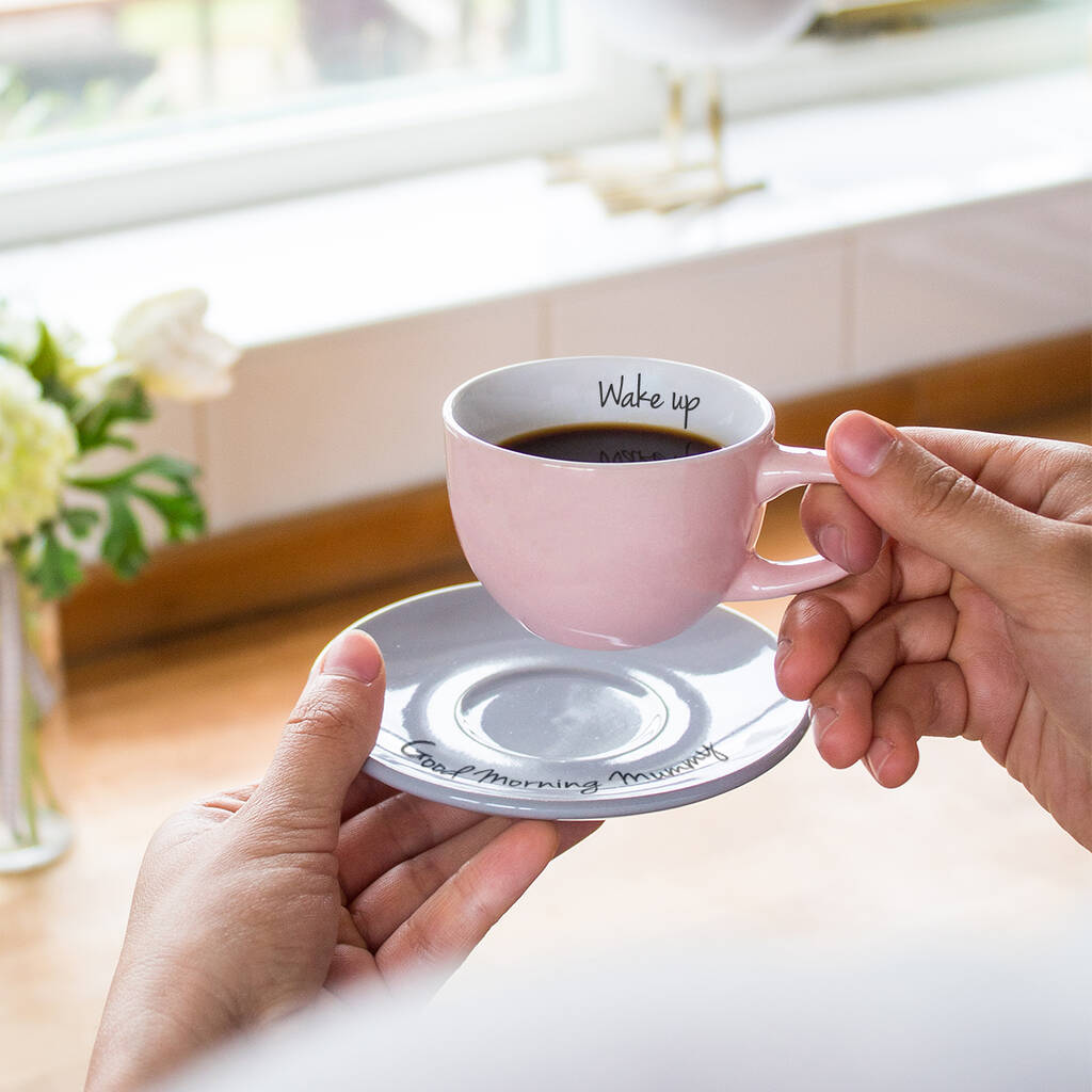 Personalised Colourful Espresso Cup And Saucer Set By Jonny's Sister