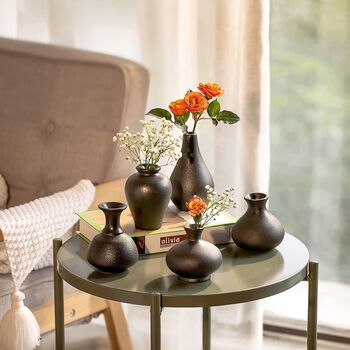 Set Of Five Small Ceramic Vases Decorative Vases, 3 of 10