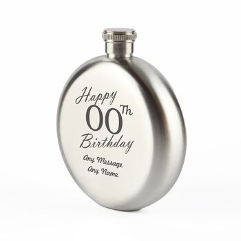 Personalised Happy Number Hip Flask For Birthday, 2 of 5