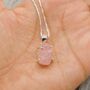 Raw Rose Quartz Sterling Silver Necklace, thumbnail 2 of 6