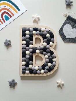 Personalised Letter Plywood And Wool Decoration, 7 of 11