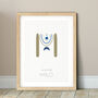 Personalised Boho Initial Print Blue And Beige, thumbnail 4 of 7