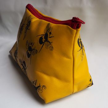 Soft Leather Bees Makeup Bag, 5 of 8