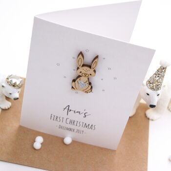 Personalised Babies First Christmas Betsy Bunny Card, 3 of 7