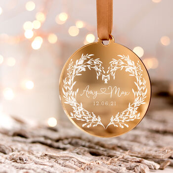 Personalised 1st Christmas As A Couple Decoration, 4 of 7