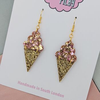 Ice Cream Glitter Resin Earrings, 6 of 8