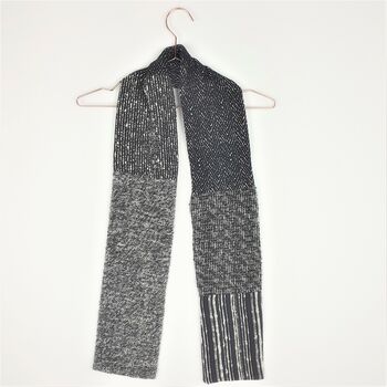 Women's Monochrome And Grey Fabric Scarves, 4 of 8