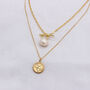 18ct Gold Plated And Freshwater Pearl T Bar Necklace, thumbnail 3 of 6