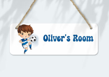Personalised Football Door Sign, Kids Bedroom Decor, 2 of 2