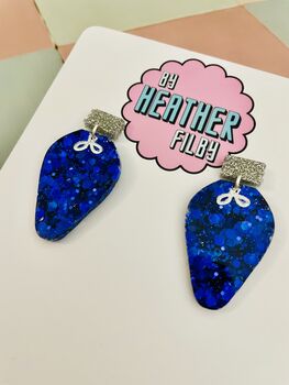 Christmas Lights Glitter Christmas Earrings / Festive Jewellery / Shimmering Multi Colour Dangles, 8 of 12