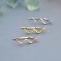 Zigzag Wave Crawler Earrings Sterling Silver, thumbnail 1 of 11