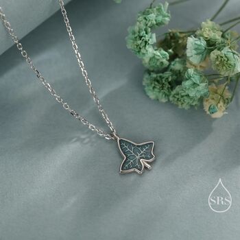 Sterling Silver Ivy Leaf Pendant Necklace, 2 of 10