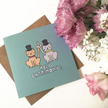 Cat Groom And Groom Wedding Card, 5 of 5