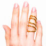 Drop Armour Ring With Double Hinge In Gold Vermeil, thumbnail 2 of 7