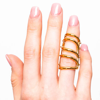 Drop Armour Ring With Double Hinge In Gold Vermeil, 2 of 7