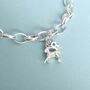 Personalised Sterling Silver Goat Initial Charm Bracelet, thumbnail 3 of 6