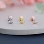 Sterling Silver Tiny Crescent Moon Barbell Earrings, thumbnail 5 of 11