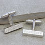 Chunky Silver Personalised Bar Cuff Links, thumbnail 2 of 7