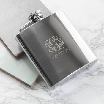 Monogrammed 6oz Hip Flask, 2 of 7