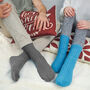 Ribbed Men's Bed Socks Grey, thumbnail 2 of 3