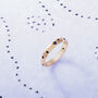 3mm Scattered Blue Sapphires Ring Yellow Gold, thumbnail 2 of 4