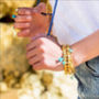 Goa Gold Plated Nuggets Bracelet Set With Gemstone, thumbnail 7 of 7