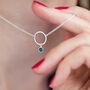 Minimalist Silver Plated Circle Birthstone Necklace, thumbnail 1 of 5