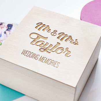 Personalised Wooden Wedding Memory Box, 2 of 2