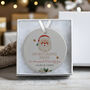 Personalised Ceramic First Christmas Engaged Tree Bauble In Various Designs, thumbnail 6 of 7