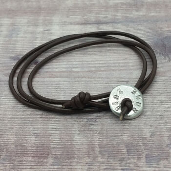 Personalised Button Leather Wrap Bracelet, 2 of 9