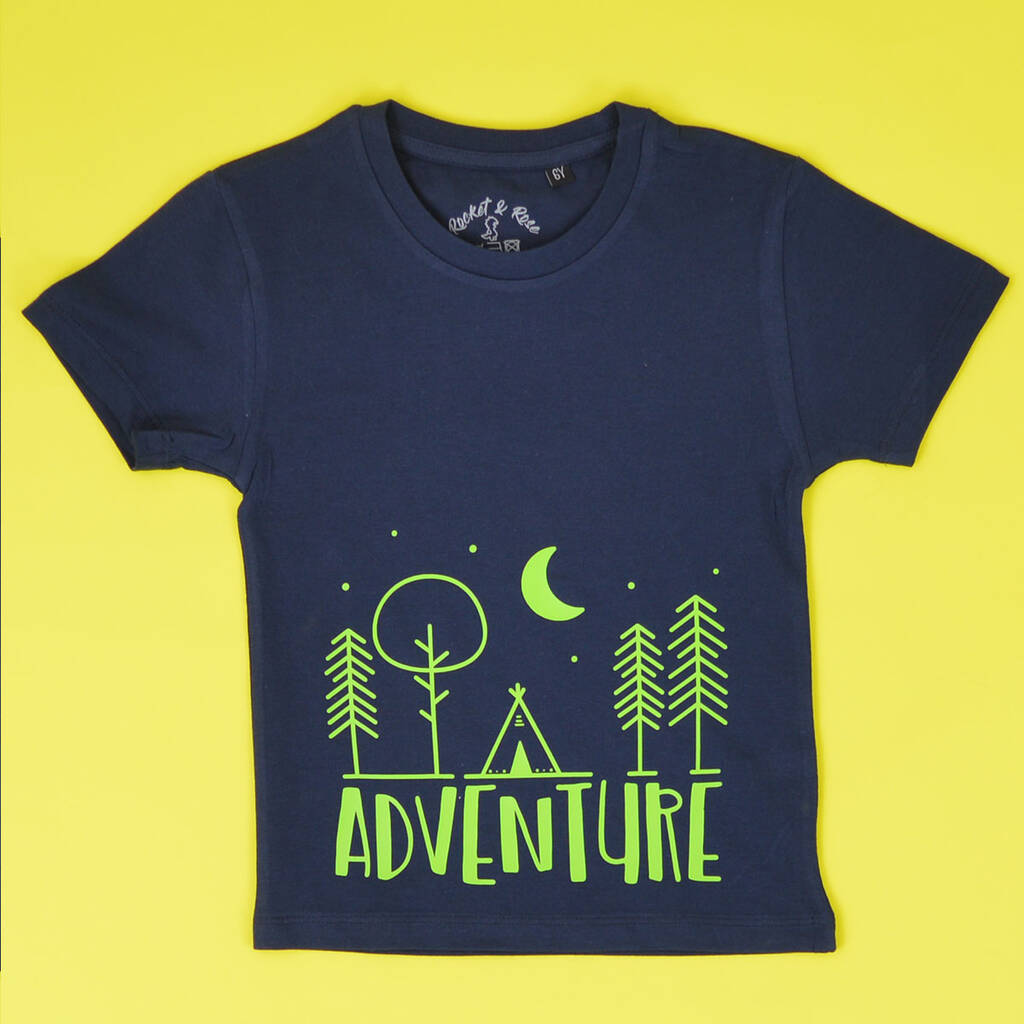 Personalised 'Adventure' Camping Outdoors T Shirt By Rocket & Rose ...