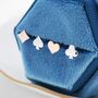 Card Suit Poker Set Stud Earrings In Sterling Silver, thumbnail 3 of 11