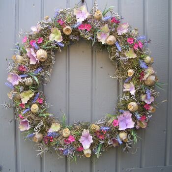 Lavender And Poppy Wreath Home Wall Decoration, 2 of 9
