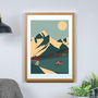 Personalised Autumn Cabin In The Mountains Art Print (Unframed), thumbnail 4 of 4