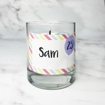 Personalised 25th Birthday Cake Scented Candle Gift, 3 of 5