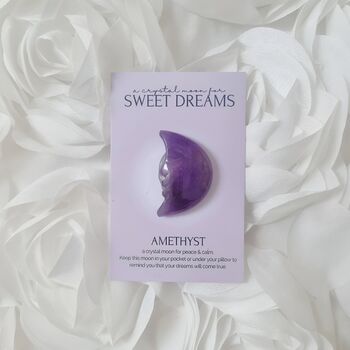 Sweet Dreams Amethyst Moon Pocket Crystal Gift, 2 of 3