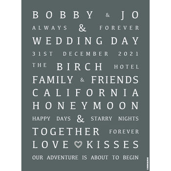 Personalised Wedding Or Anniversary Memories Print, 6 of 11