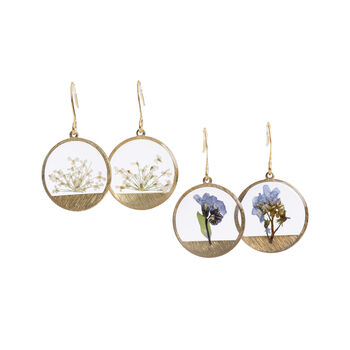 Forget Me Not Or Queen Anne Gold Plated Brass Earrings, 4 of 5