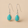 Sterling Silver Teardrop Turquoise Drop Earrings, thumbnail 1 of 6