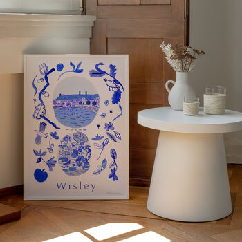 Rhs Garden Wisley Surrey Art Print Painted Blue Scenes Poster, 3 of 6