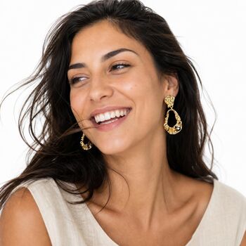 Rippled Hoop Clip On Earrings, 2 of 4