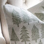 Natural And Green Christmas Tree Cushion Cover, thumbnail 2 of 4