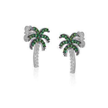 Palm Tree Sterling Silver Stud Earring, 4 of 4