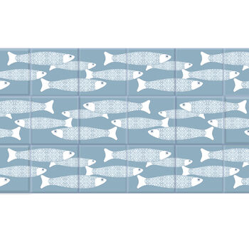 Ocean Shoal Border Tile Grey Blue Large Scale, 11 of 12