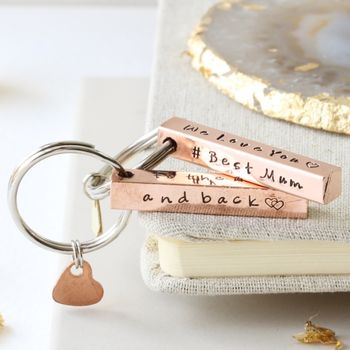 Personalised Copper Bar Keyring For Her, 2 of 9