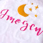Personalised Heart Pink Baby Blanket With Moon, thumbnail 2 of 6