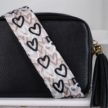 Graffiti Hearts Bag Strap | Extra Long Crossbody Replacement Bag Strap, 6 of 12