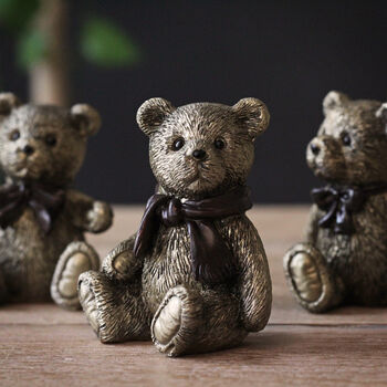Gold Bear Ornaments Set Of Four, 6 of 7