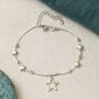 50th Birthday Sterling Silver Five Star Bracelet, thumbnail 5 of 5