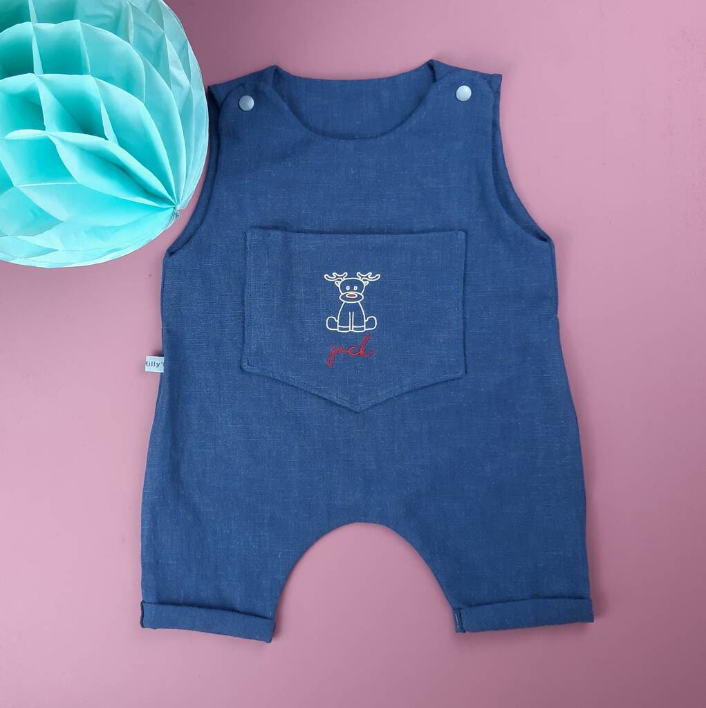 Personalised Linen Baby And Toddler Overalls By Milly'O